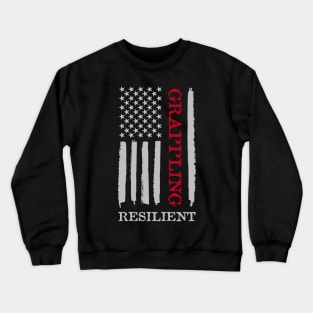 grappling American Flag Crewneck Sweatshirt